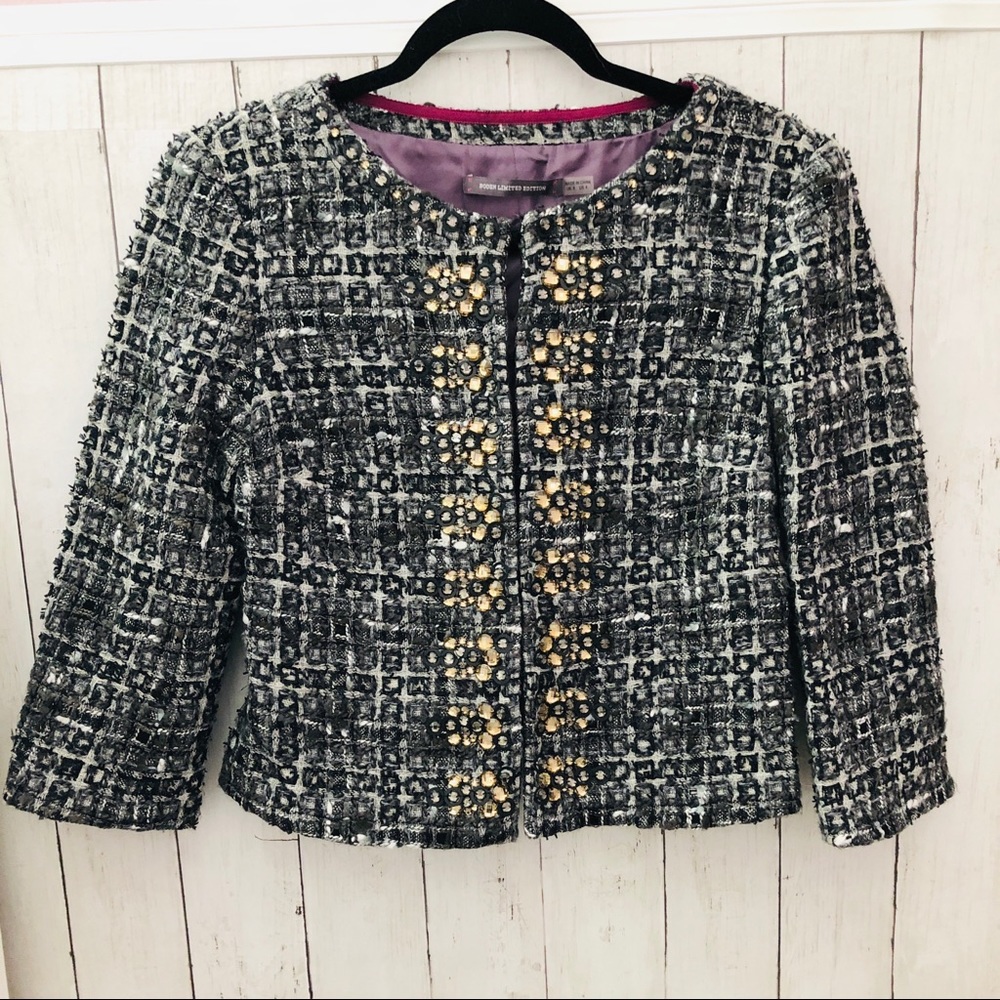 BODEN Embellished Tweed Blazer